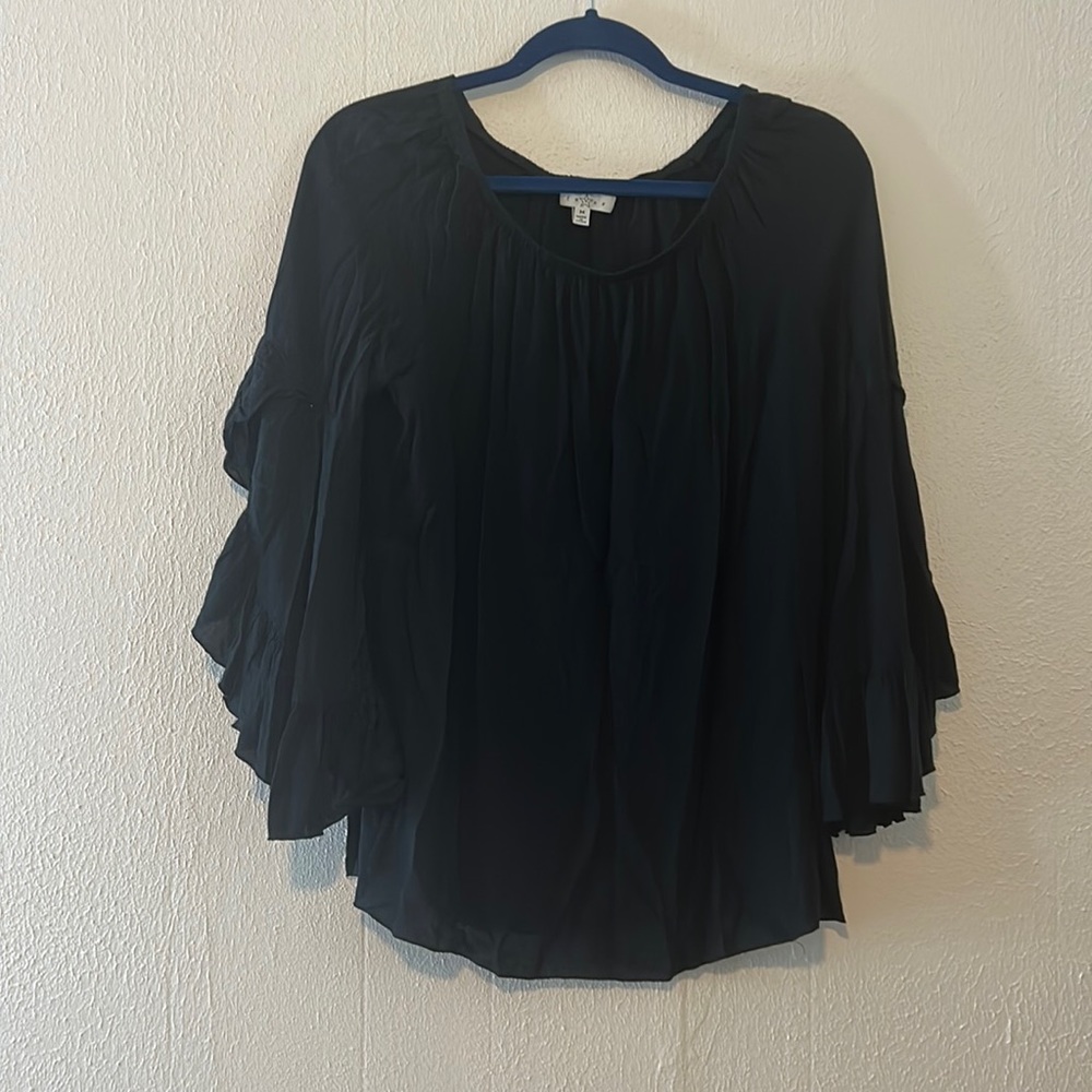 Black, medium size blouse, bell sleeves